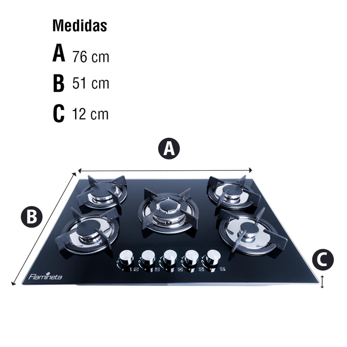 Parrilla Estufa De Gas 5 Quemadores Empotrable Cristal templado – Ingusa  shop