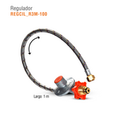 REGULADOR GAS LP BAJA PRESION R3 C/MANGUERA 1 M CONEX GIRATORIA INGUSA