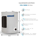 CALENTADOR ELECTRICO 20L PARA 1 LAVABO 220V 3800W KALOTRON