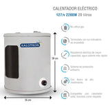 CALENTADOR ELECTRICO 20L PARA 1 LAVABO 127V 2280W KALOTRON