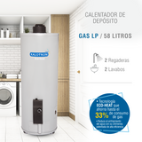 BOILER DEPOSITO GAS LP 60L 2.5 SERVICIOS ENCENDIDO ELECTRICO KALOTRON