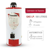 BOILER DEPOSITO GAS LP 60L 2.5 SERVICIOS ENCENDIDO PIEZOELÉCTRICO GUARDIAN