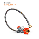 REGULADOR GAS LP BAJA PRESION R3 C/MANGUERA 1 M CONEX GIRATORIA INGUSA